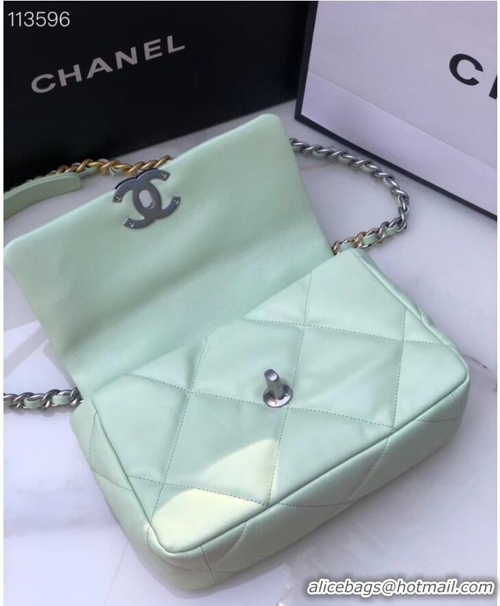 Market Sells CHANEL Lambskin 19 Flap Bag AS1160 AS1161 light blue