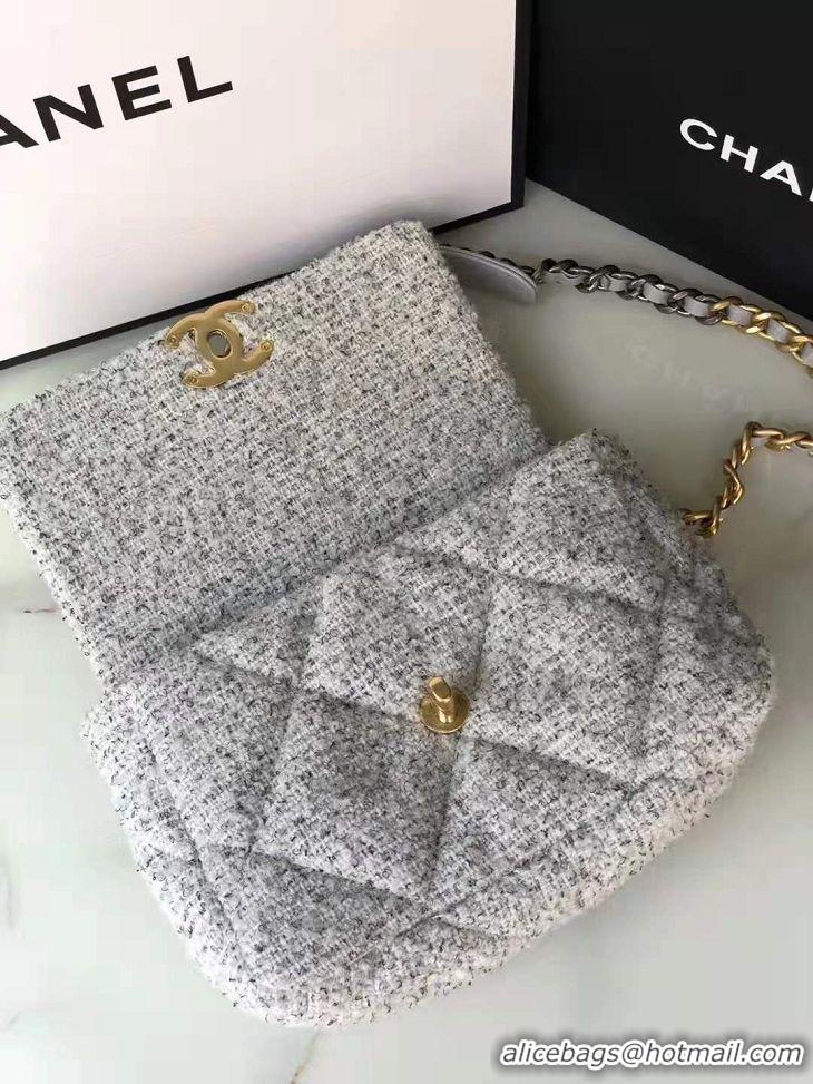 Good Taste Chanel 19 Flap Bag Original Tweed AS01161 Grey