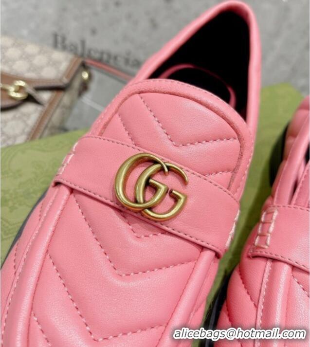 Promotional Gucci Leather Loafers with Double G 670399 Pink