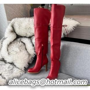 Super Quality Gucci Leather Lace-up High Boots 8.5cm 11648 Red