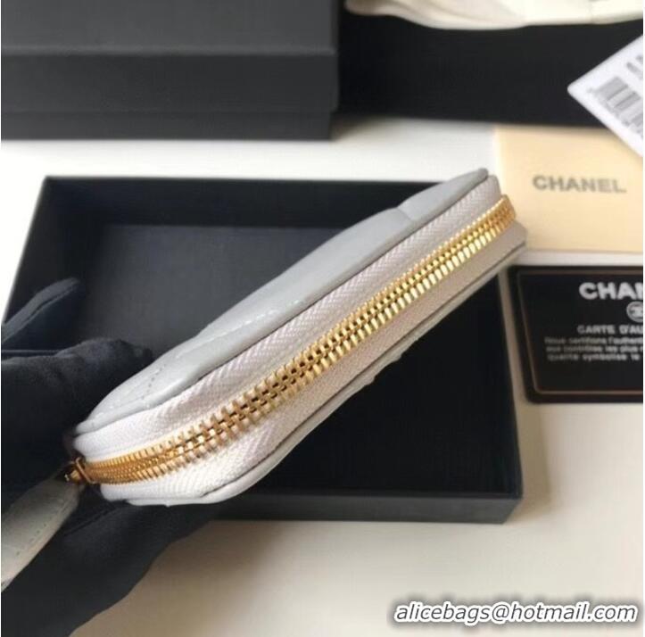 Stylish Chanel 19 Zip Card bag AP0949 grey