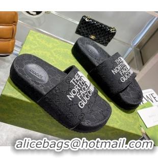 Good Product The North Face x Gucci GG Canvas Slide Sandals 121340 Black