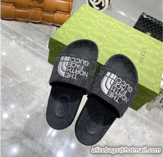 Good Product The North Face x Gucci GG Canvas Slide Sandals 121340 Black