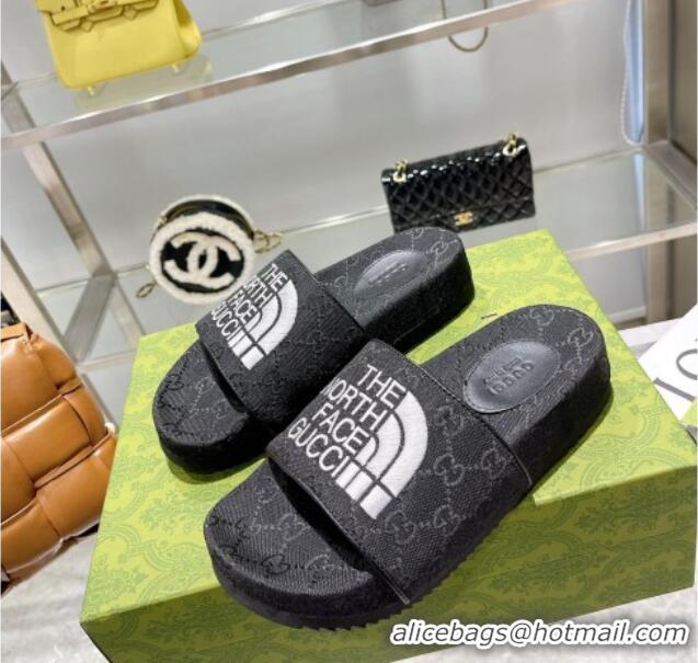 Good Product The North Face x Gucci GG Canvas Slide Sandals 121340 Black