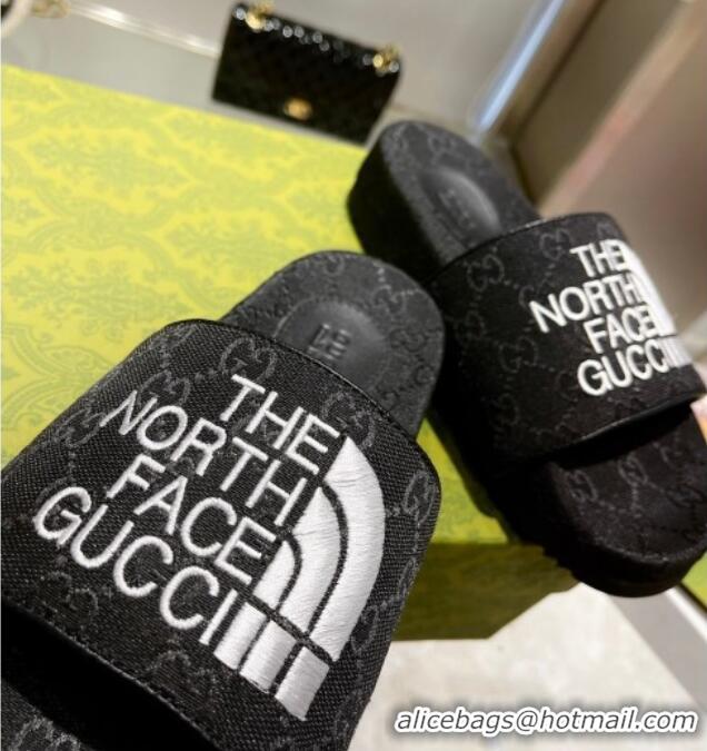 Good Product The North Face x Gucci GG Canvas Slide Sandals 121340 Black