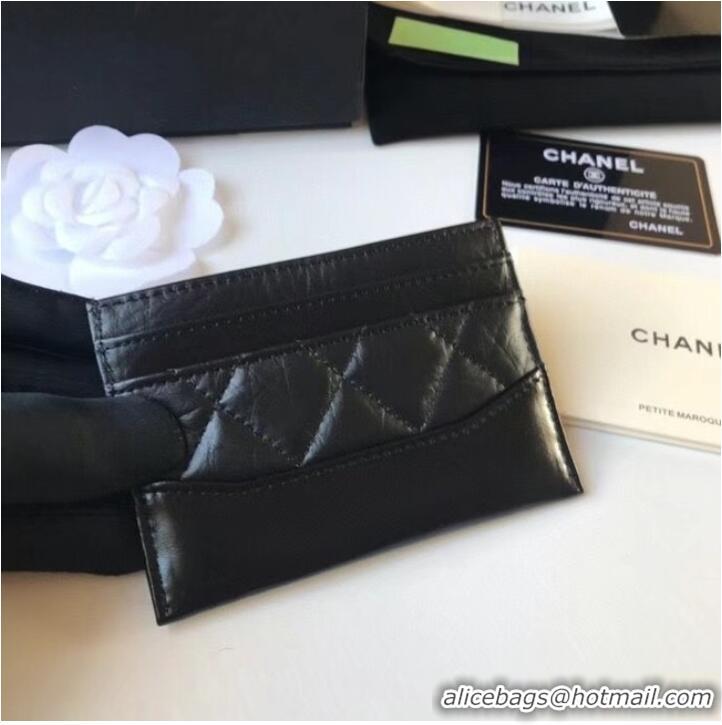 Famous Brand Chanel classic wallet Calfskin & Gold-Tone Metal A84368 black