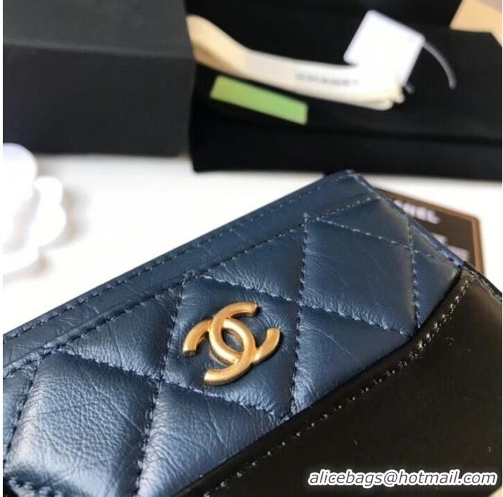 Grade Quality Chanel classic wallet Calfskin & Gold-Tone Metal A84368 blue