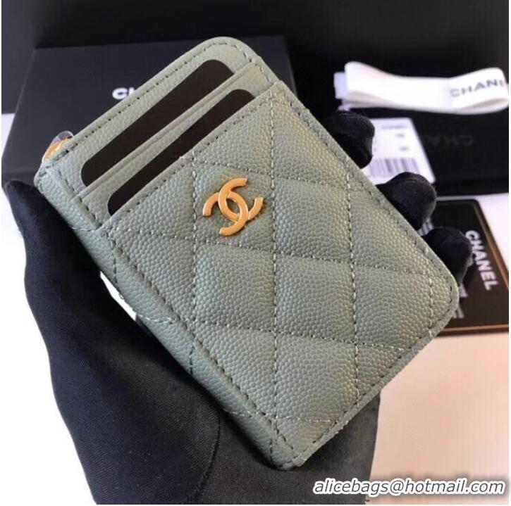 Modern Classic Chanel card holder Calfskin AP1650 green