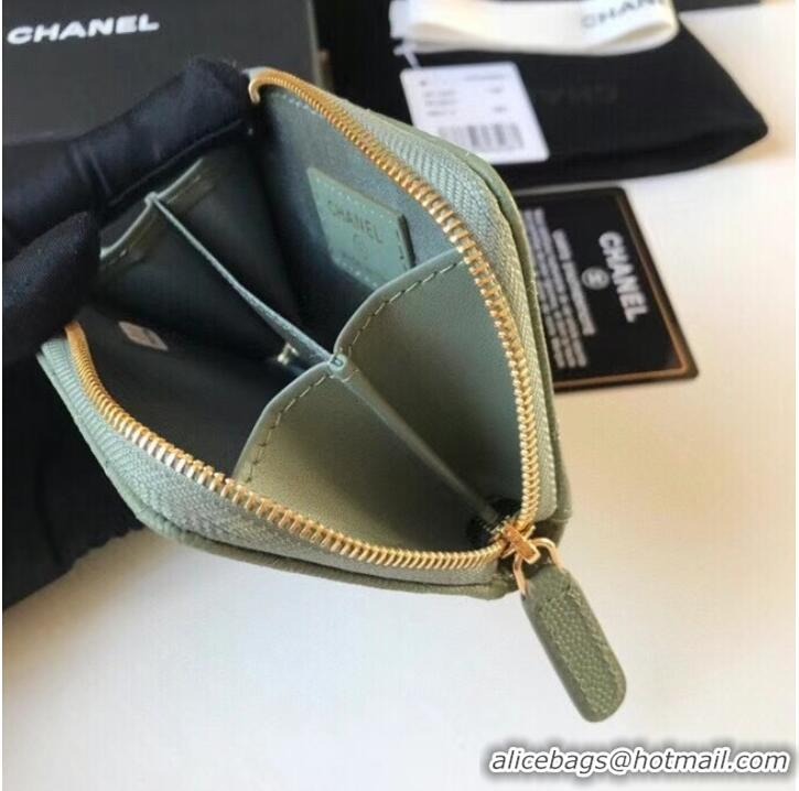 Modern Classic Chanel card holder Calfskin AP1650 green