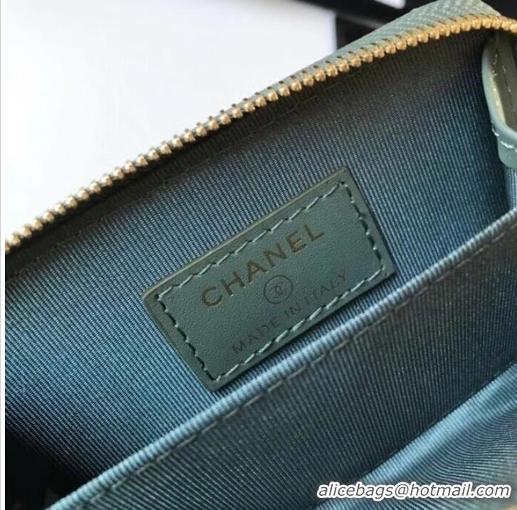 Modern Classic Chanel card holder Calfskin AP1650 green