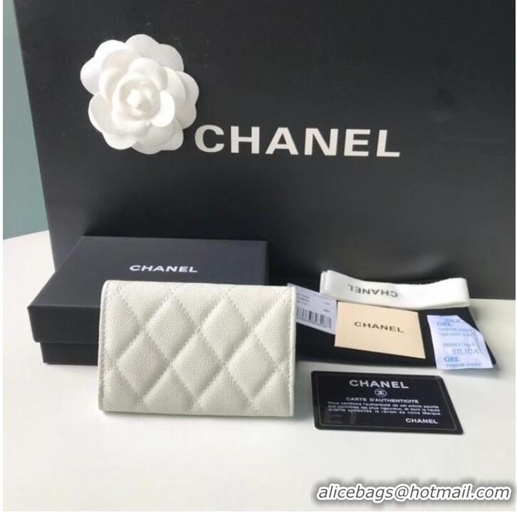 Buy Fashionable Chanel card holder Calfskin AP1966 white