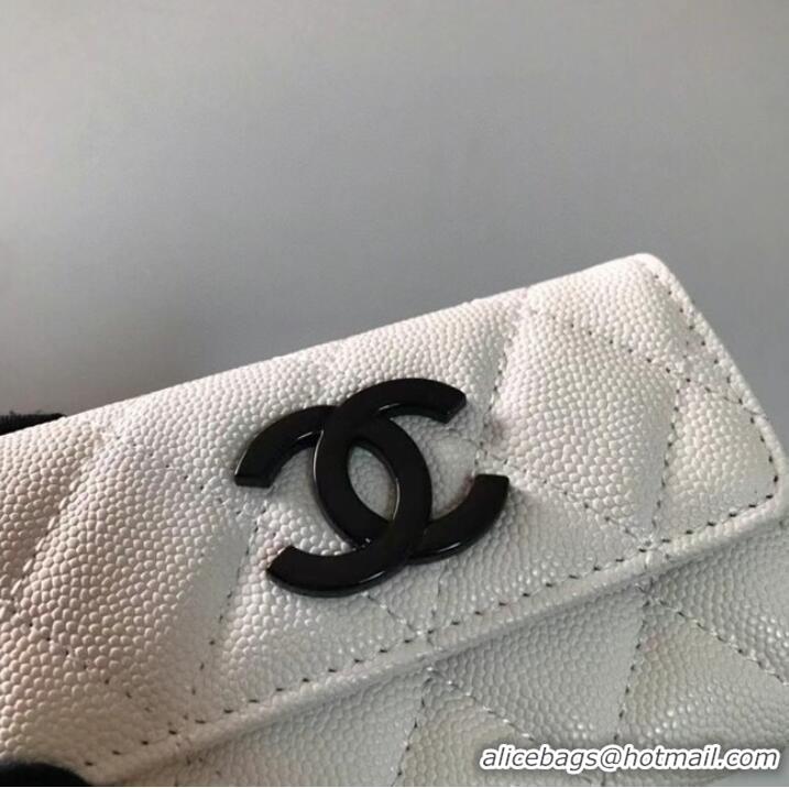 Buy Fashionable Chanel card holder Calfskin AP1966 white