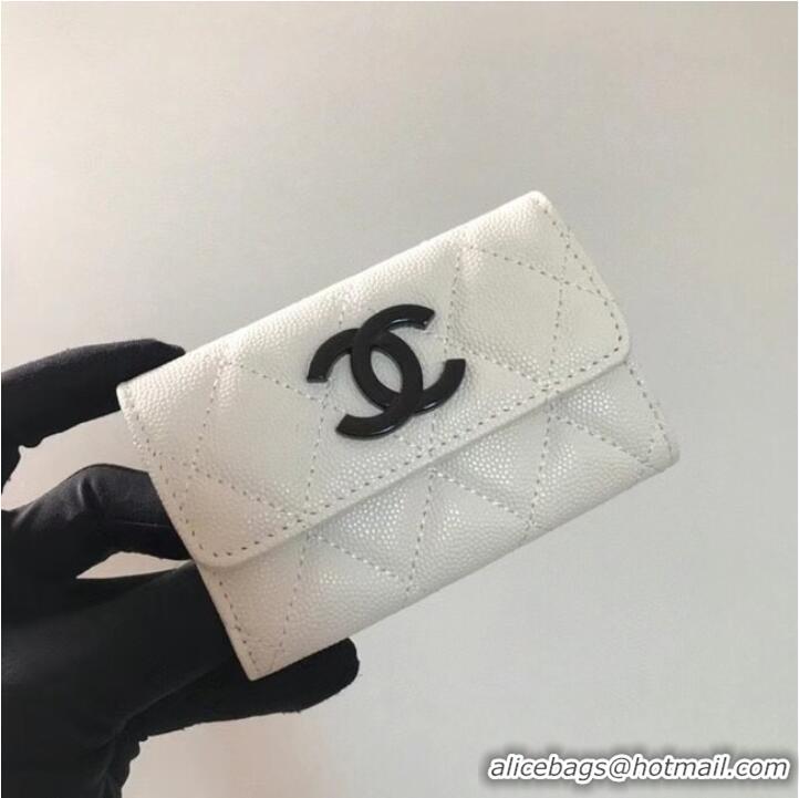 Buy Fashionable Chanel card holder Calfskin AP1966 white