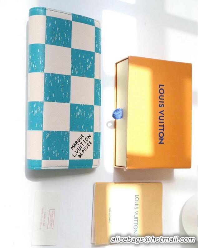 Promotional Louis Vuitton BRAZZA WALLET M60494 light blue