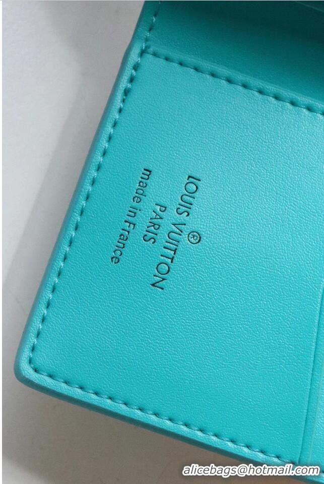 Well Crafted Louis Vuitton POCKET ORGANIZER M60495 light blue