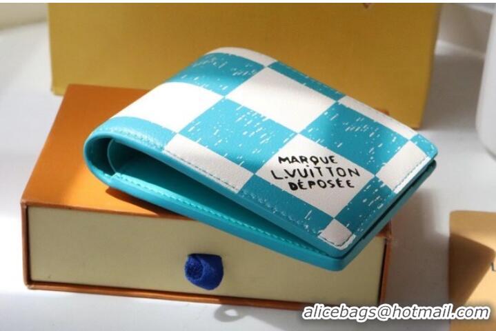 Good Product Louis Vuitton MULTIPLE WALLET M60496 light blue