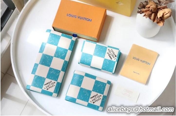 Good Product Louis Vuitton MULTIPLE WALLET M60496 light blue