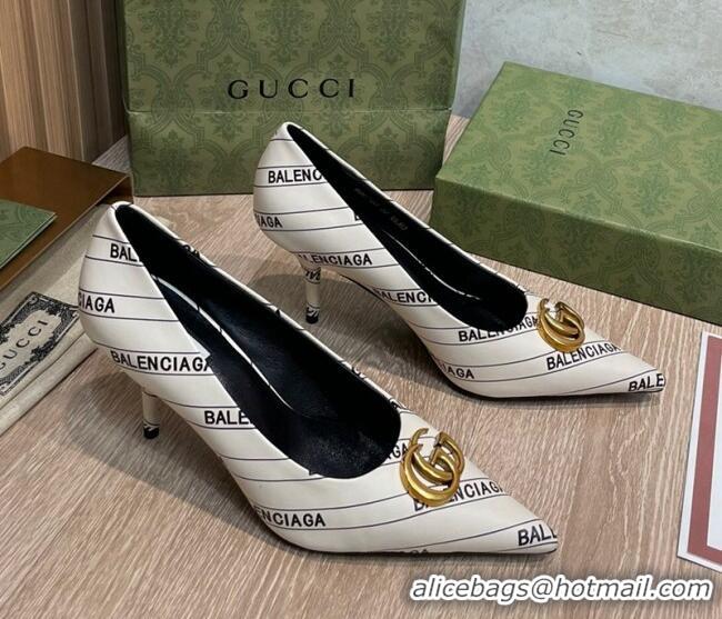 Low Price Balenciaga x Gucci The Hacker Project Knife Pumps 8cm 121353 White