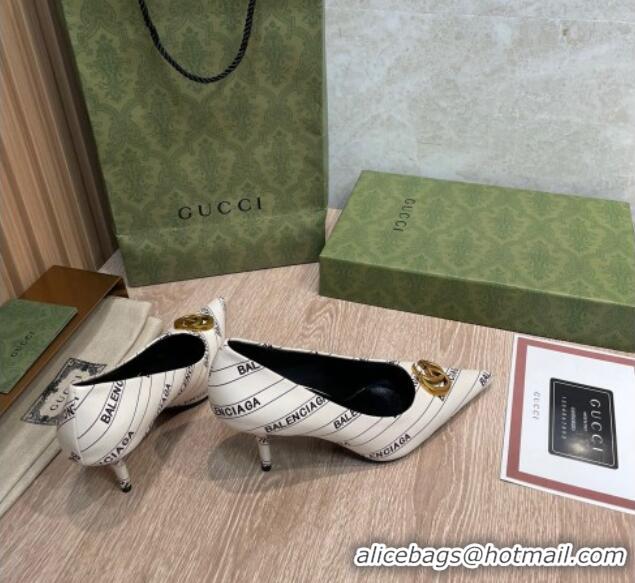 Low Price Balenciaga x Gucci The Hacker Project Knife Pumps 8cm 121353 White