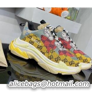 Good Product Gucci The Hacker Project Triple S GG Canvas Sneakers Red/Yellow 121371