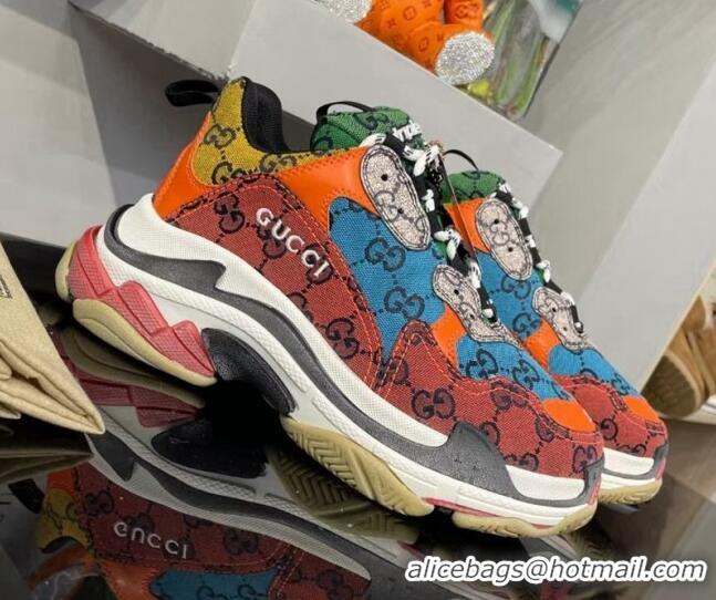 Pretty Style Gucci The Hacker Project Triple S GG Canvas Sneakers Multicolor 121376