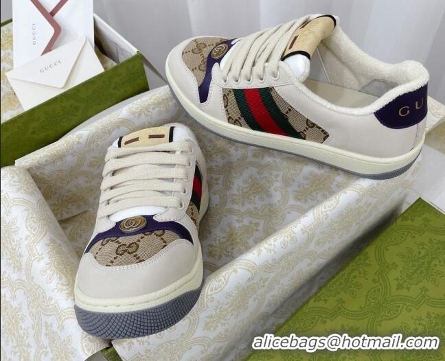 Lower Price Gucci Screener GG Canvas Sneakers Dark Blue 121385