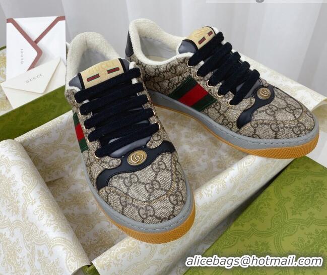 Luxury Gucci Screener GG Canvas Sneakers Black 121387