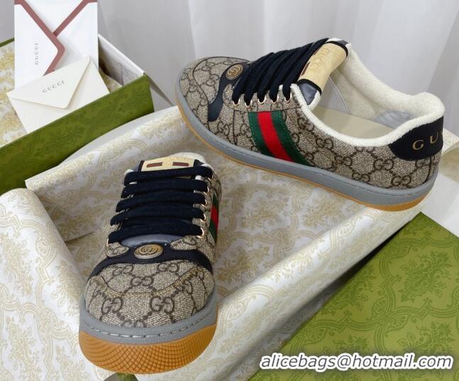 Luxury Gucci Screener GG Canvas Sneakers Black 121387