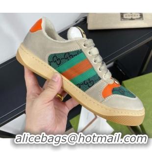 Good Looking Gucci Screener GG Canvas Sneakers Green/Orange 121388