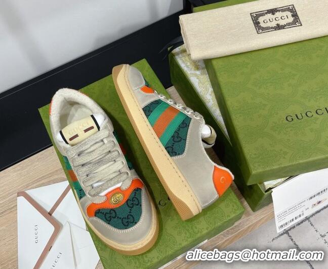 Good Looking Gucci Screener GG Canvas Sneakers Green/Orange 121388