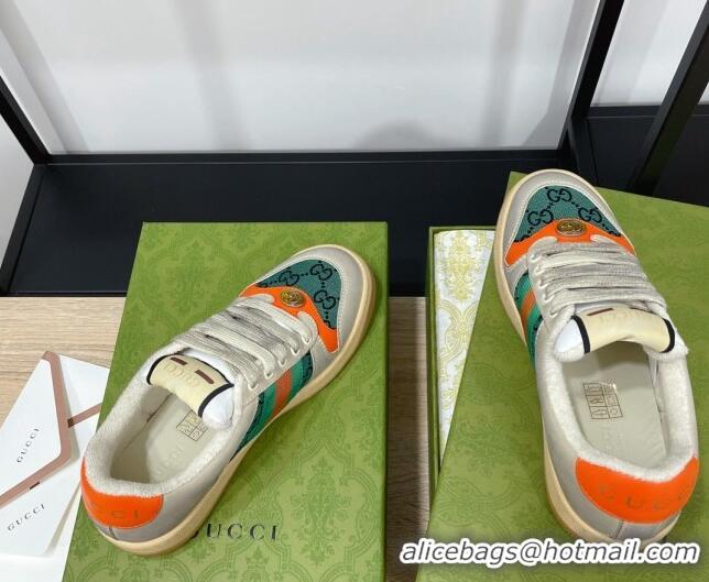 Good Looking Gucci Screener GG Canvas Sneakers Green/Orange 121388