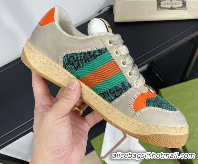 Good Looking Gucci Screener GG Canvas Sneakers Green/Orange 121388