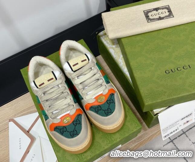 Good Looking Gucci Screener GG Canvas Sneakers Green/Orange 121388