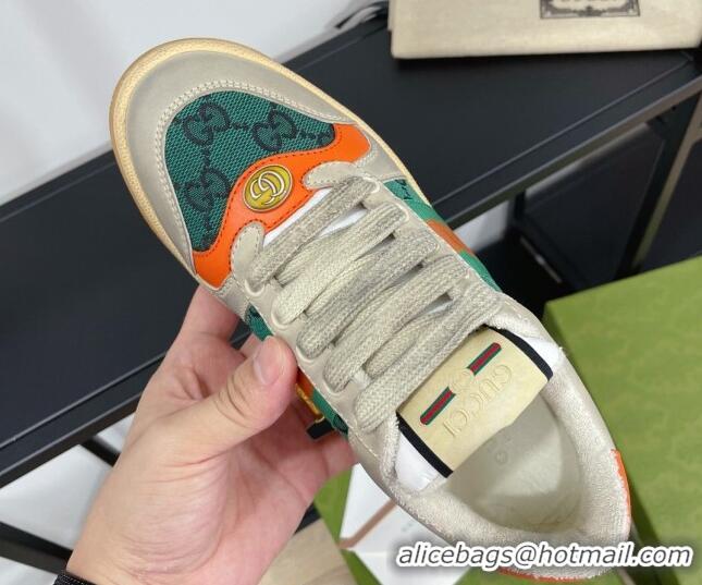 Good Looking Gucci Screener GG Canvas Sneakers Green/Orange 121388