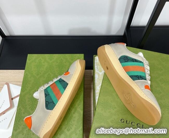 Good Looking Gucci Screener GG Canvas Sneakers Green/Orange 121388