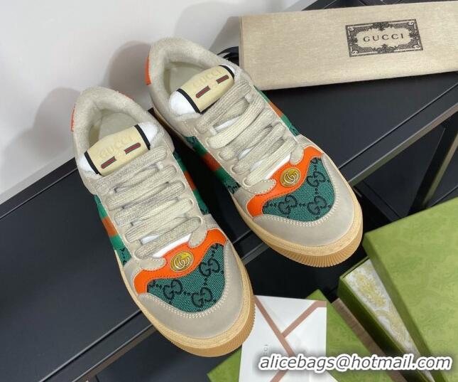 Good Looking Gucci Screener GG Canvas Sneakers Green/Orange 121388