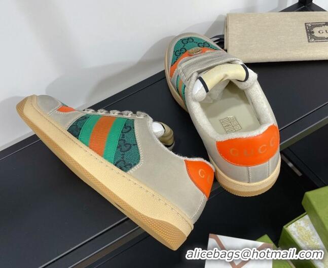 Good Looking Gucci Screener GG Canvas Sneakers Green/Orange 121388