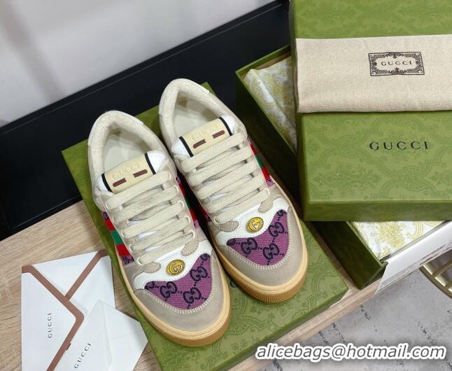 Good Quality Gucci Screener GG Canvas Sneakers Purple 121389