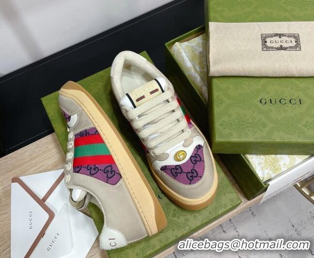 Good Quality Gucci Screener GG Canvas Sneakers Purple 121389