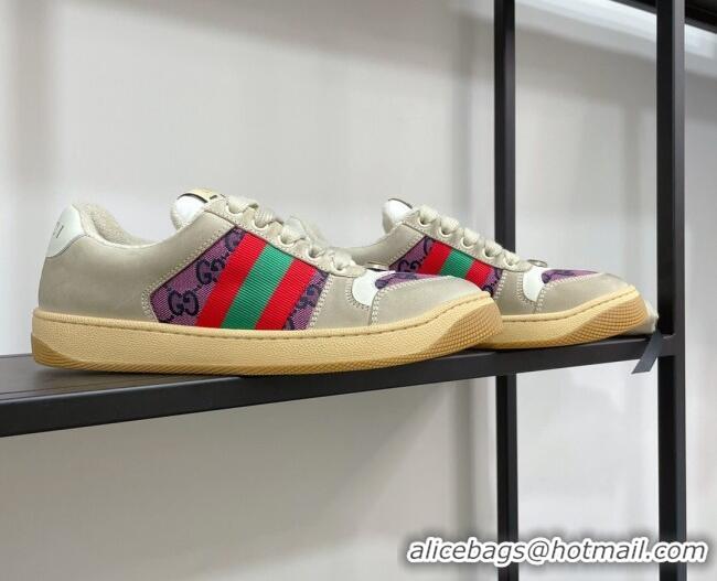 Good Quality Gucci Screener GG Canvas Sneakers Purple 121389