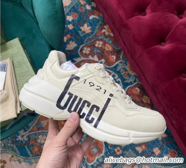 Best Product Gucci '1921 Gucci' Rhyton Leather Sneaker White 121401