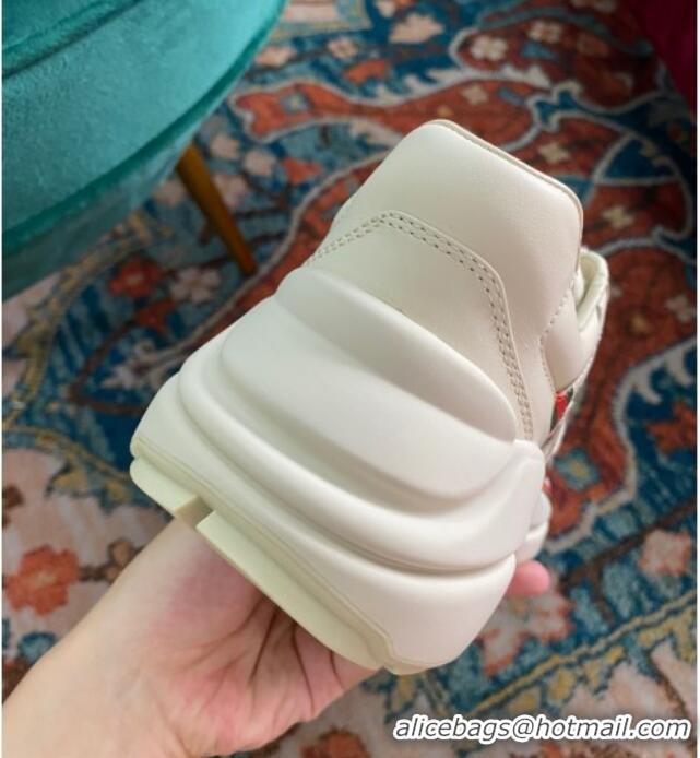 Unique Style Gucci Rhyton Leather Sneaker White 121404