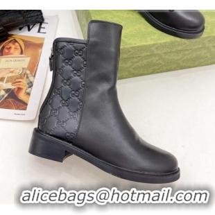 Good Product Gucci Leather Ankle Boots 4cm 121428 Black