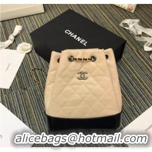 Grade Discount Chanel gabrielle small backpack A94485 Beige&black