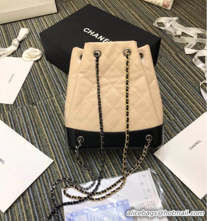 Grade Discount Chanel gabrielle small backpack A94485 Beige&black