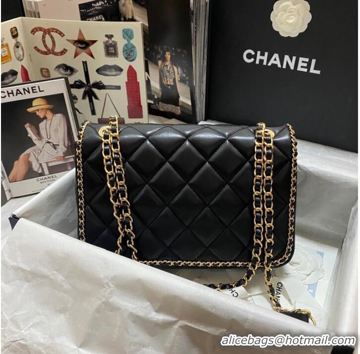 Famous Brand Chanel SMALL FLAP BAG AS1672 Black