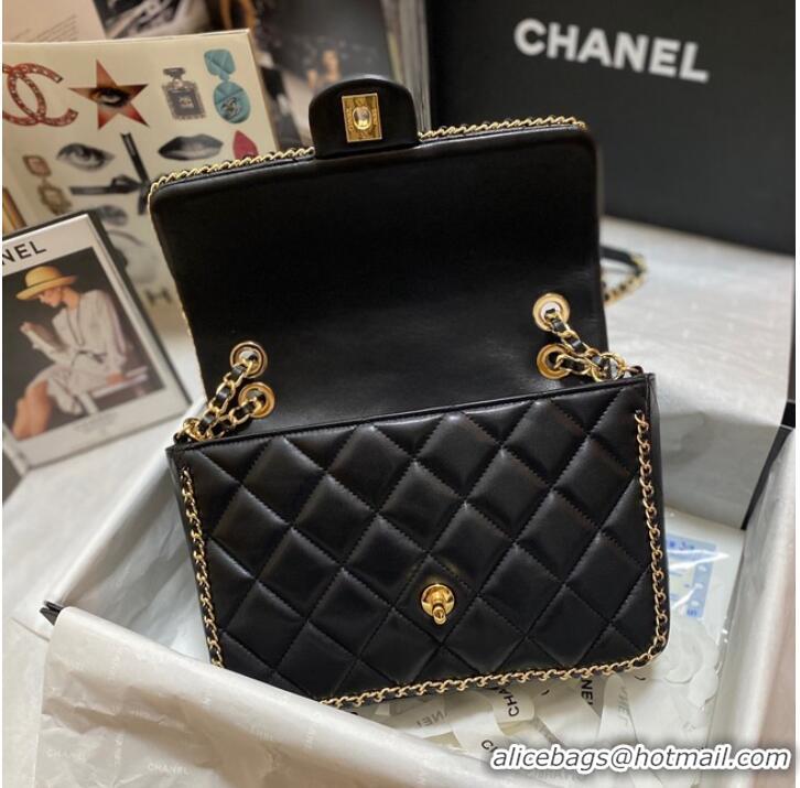 Famous Brand Chanel SMALL FLAP BAG AS1672 Black