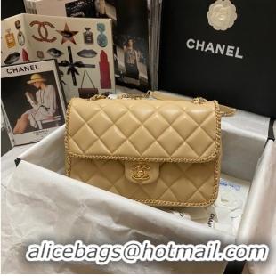 Pretty Style Chanel SMALL FLAP BAG AS1672 apricot