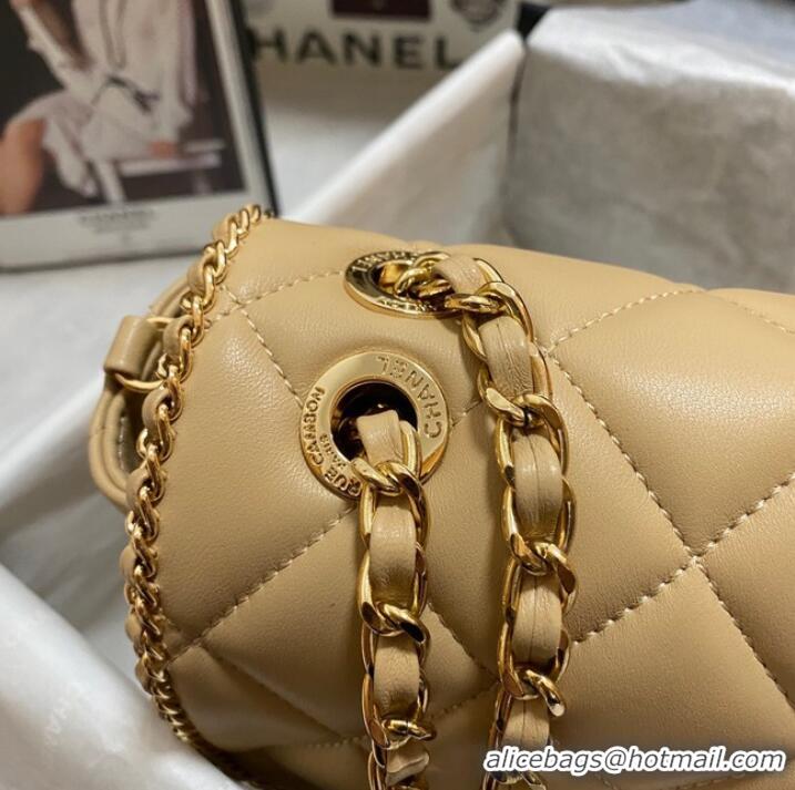 Pretty Style Chanel SMALL FLAP BAG AS1672 apricot