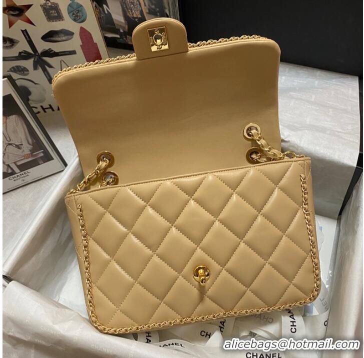 Pretty Style Chanel SMALL FLAP BAG AS1672 apricot